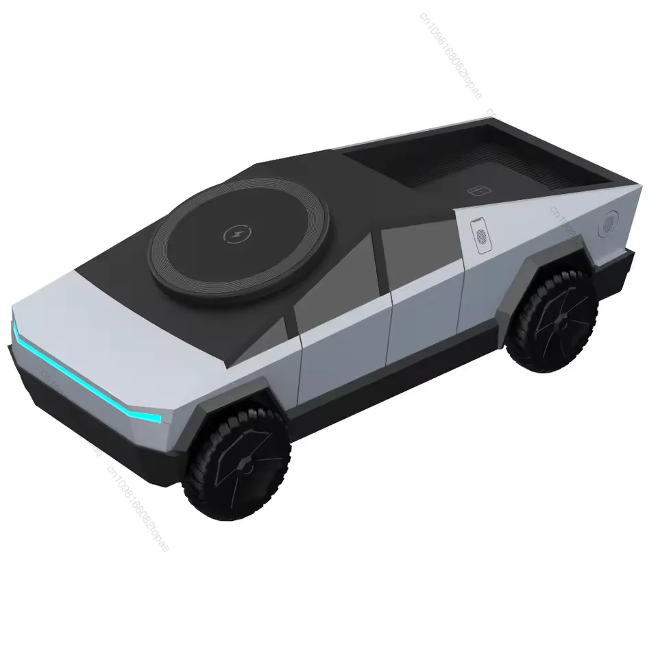 حامل سطح المكتب Cybertruck Qi2 3 في 1 محطة شحن لاسلكية CyberDock لهاتف IPhone16 15 14 Pro Max، AirPods، IWatch