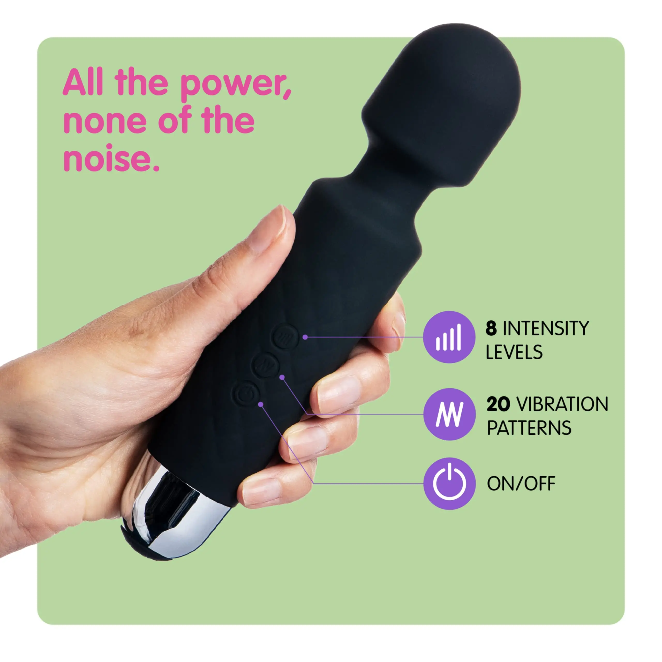 Oliver James Personal Massage Stick with Memory Function-Women's Rechargeable Personal Massager, 20 Vibration Modes and 8 Speed