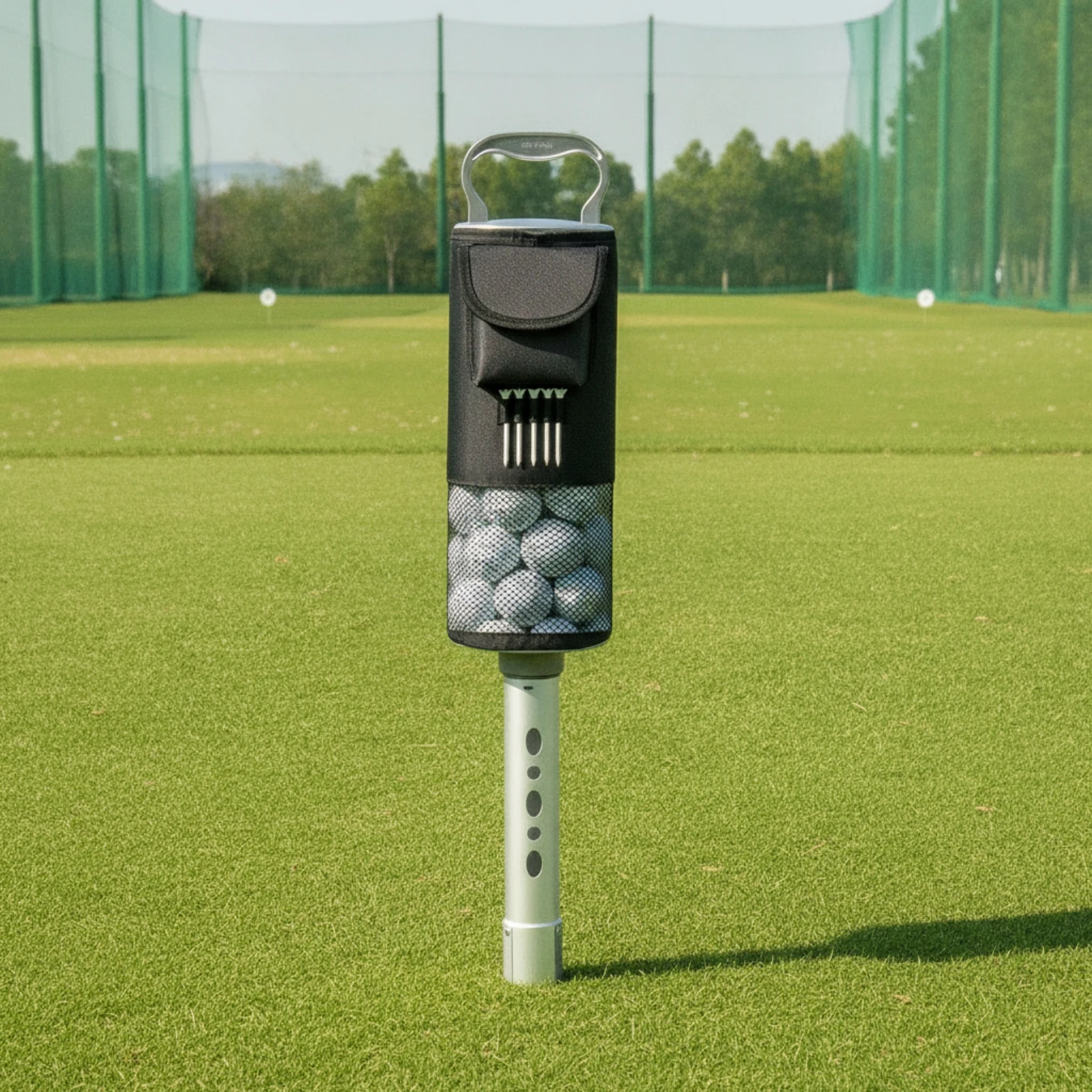 Golf Ball Pickup Tube Lightweight Golf Ball Retriever with Pocket Handheld Convenient for Golfers, Driving Range, Putting Green view 3