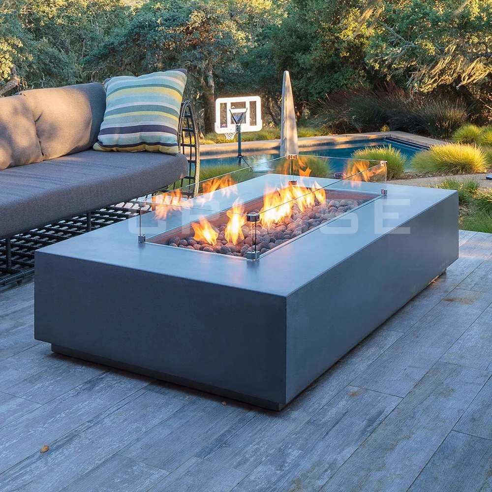 CRUISE Wood/Gas/Alcohol/Atomization Custom Core 1650*1000*340mm Outdoor Wood Burning Fireplace Stove Table Freestanding Fire Pit