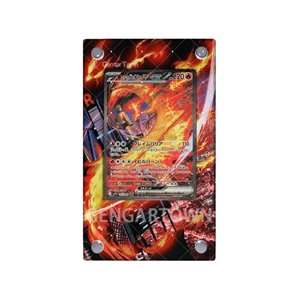 Voor Anime Pokemon Ptcg Nidoking Moltres Mewtwo Murkrow Meowth Houndoom Clamperl Acryl Beschermende Kaart Vitrine Ornament