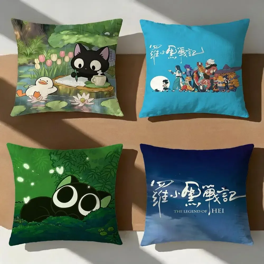 The Legend of Hei Cushion Cover Pillow Cover Nordic Minimalist Throw DoubleSided Print Cushion Case for Sofa Bedroom Decor