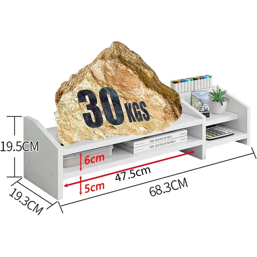 Подставка для монитора Catekro, 2-х ярусная деревянная подставка для монитора с органайзером для хранения, многоцелевой настольный органайзер, подставка для C
