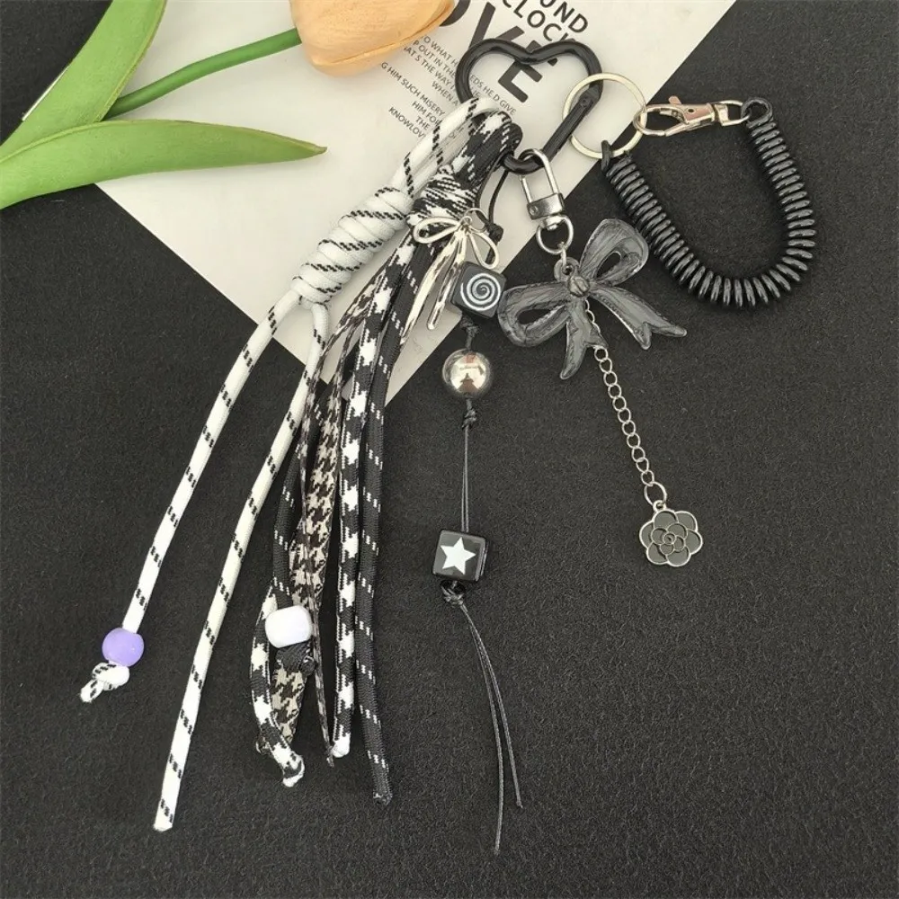 

Y2k Acrylic Bowknot Keychain Hand-Woven Bow-shaped Bag Pendant Anti-Lost Backpack Keychain Bag Accessories