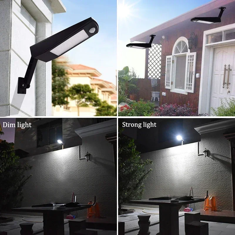 Imagem -06 - Impermeável Led Solar Light Rotable Pole Lamp Iluminação Exterior Parede do Jardim 48 Leds Modos 900lm Mais Novo