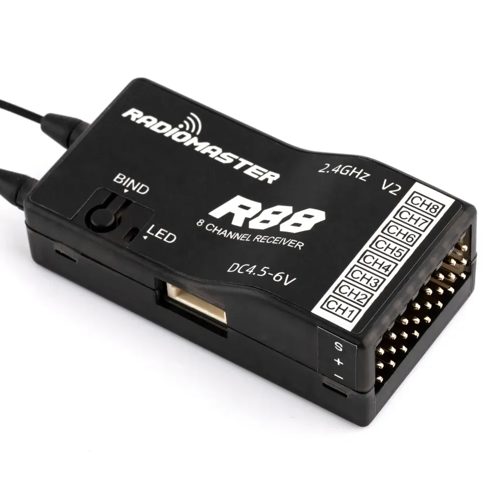 RadioMaster R88 V2.0 8ch SFHSS PWM/Sbus Receiver compatible with Frsky D8/D16 Futaba  TX12/T16S 8-Channel S-FHSS PWM/Sbus output