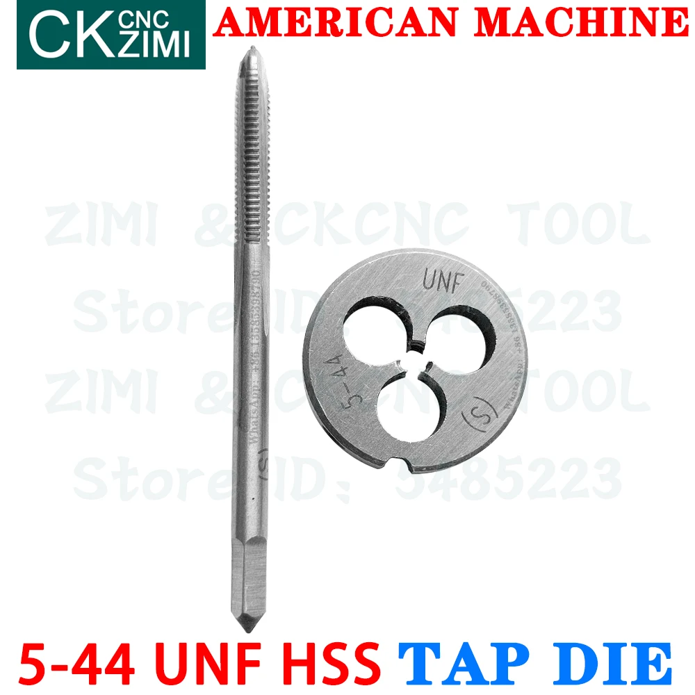 5-44UNF 5-44 UNF HSS Straight Handle American standard Machine Die Tap High Speed Steel Wire Tapping Drill Round Die Metal Tool