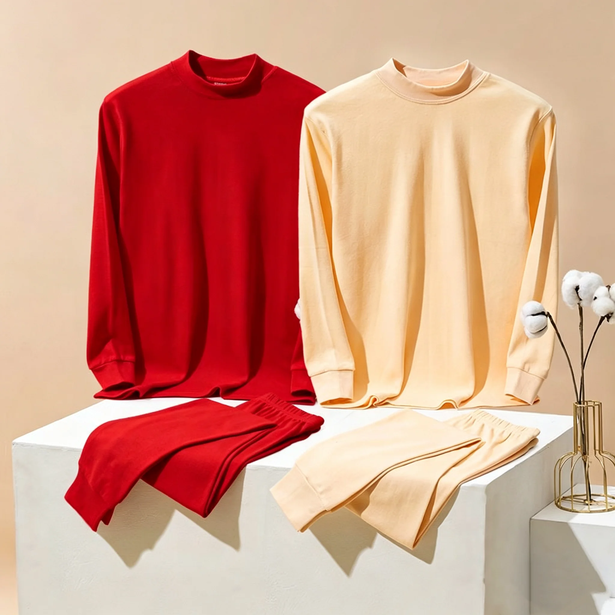 2PCS New Women's Winter Pure Cotton Thermal Underwear  Set Fall Clothing and Pants Thermal Underwear Wome Large Size Solid Colou