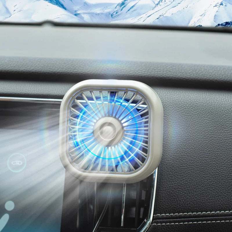 

USB автомобильный электрический вентилятор, мини автомобильный креативный Вентилятор освещения для выхода воздуха, квадратный охлаждающий вентилятор для автомобиля, охлаждающий вентилятор Coolness, автомобильные аксессуары