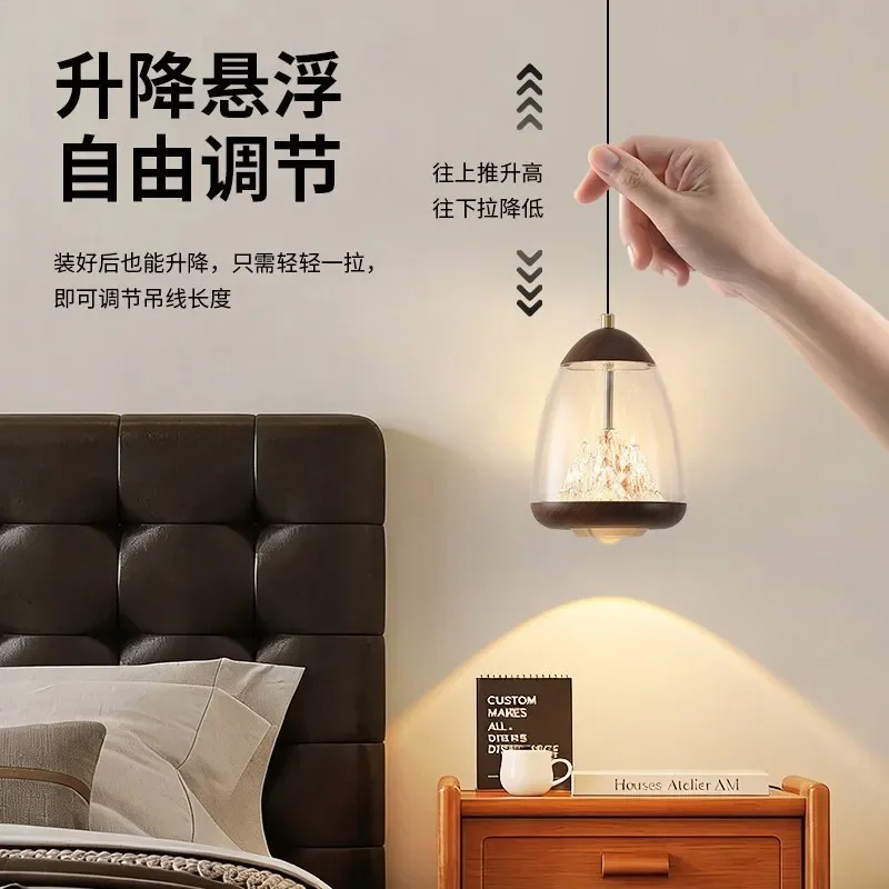 Modern Creative Small Chandelier for Bedroom Bedside Luxury Design Art Atmosphere Light for Entrance Aisle Home Decor
