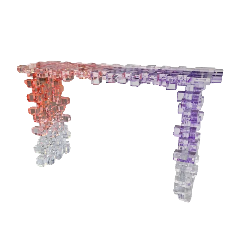 

Postmodern acrylic square entrance table designer living room corridor wall decoration gradual change bar table end view table