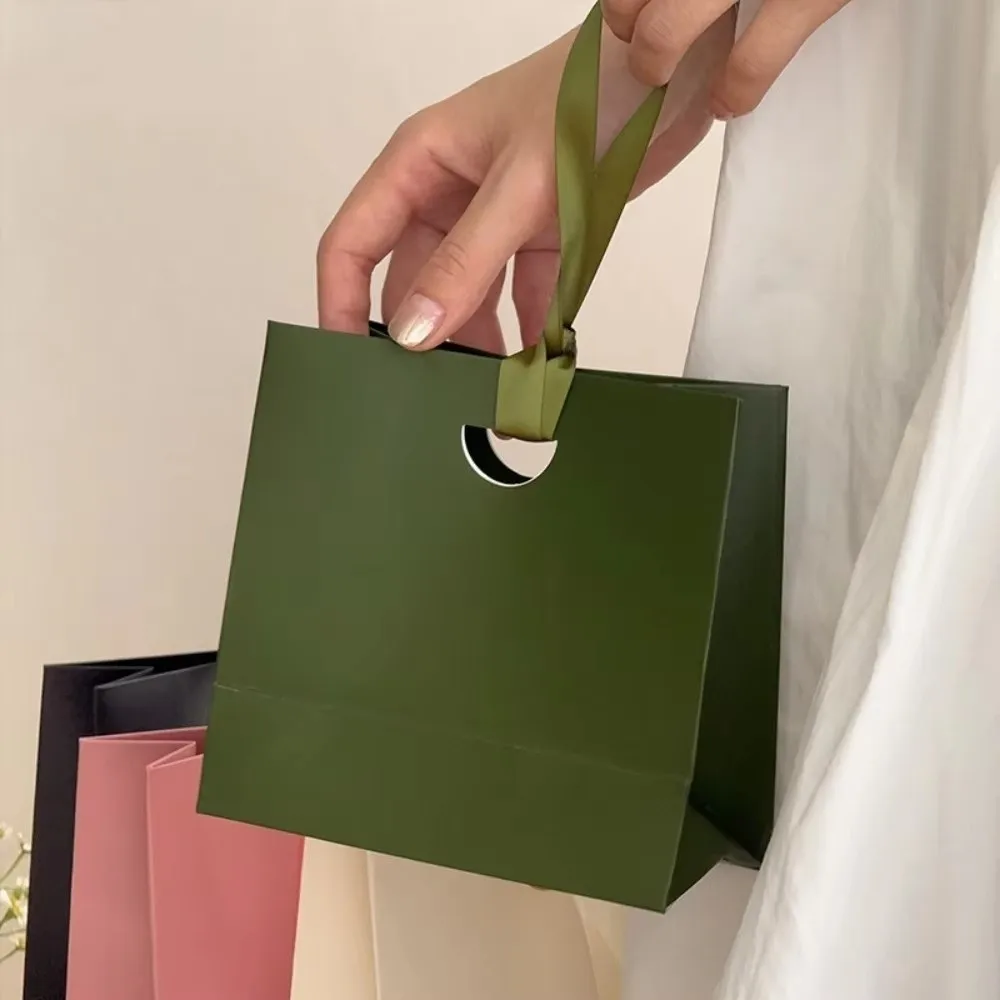 Reusable Lightweight Jewellery Packaging Bag Ribbon Handle Gift Wrapping Jewelry Handbag Sustainable Tote Bag