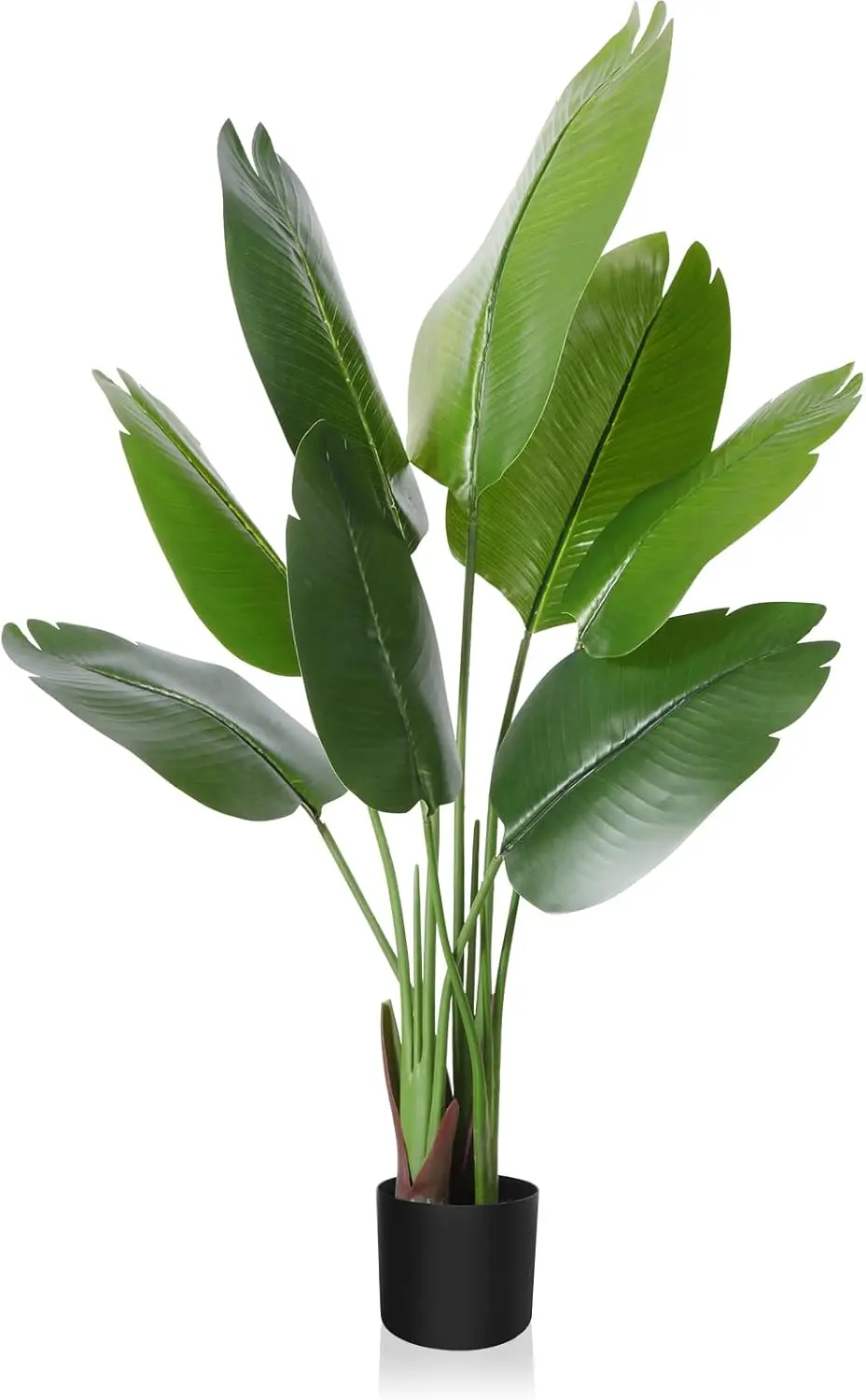 Crosofmi Artificial Bird Of Paradise Plant 4 Feet Fake Tropical Palm Tree With 8 Leaves,Perfect Faux Plants In Pot For Indoor