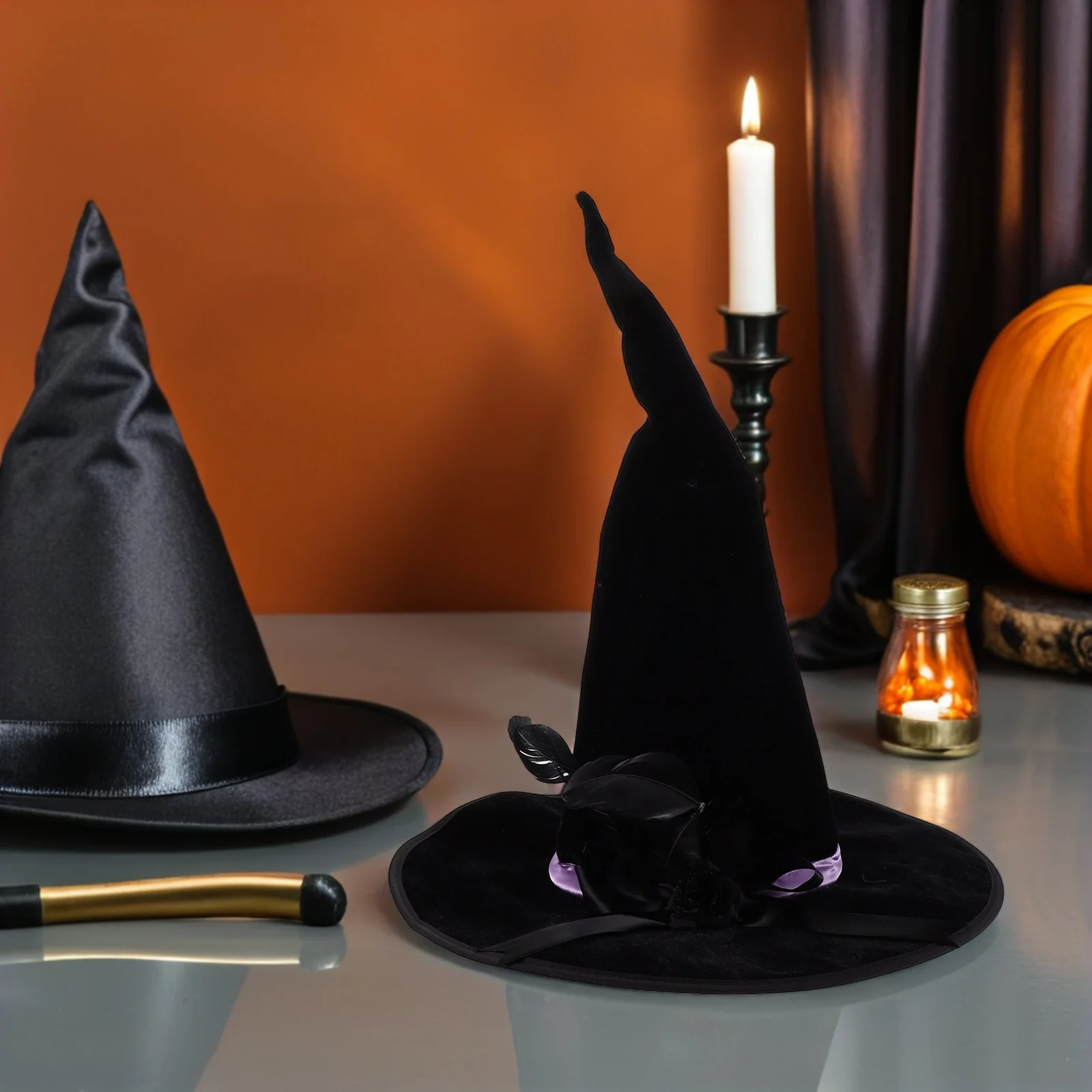 Chapeau de sorcière d'halloween, chapeau de magicien noir pour femmes et hommes, doux et confortable, Design complexe, accessoire de Costume de Cosplay