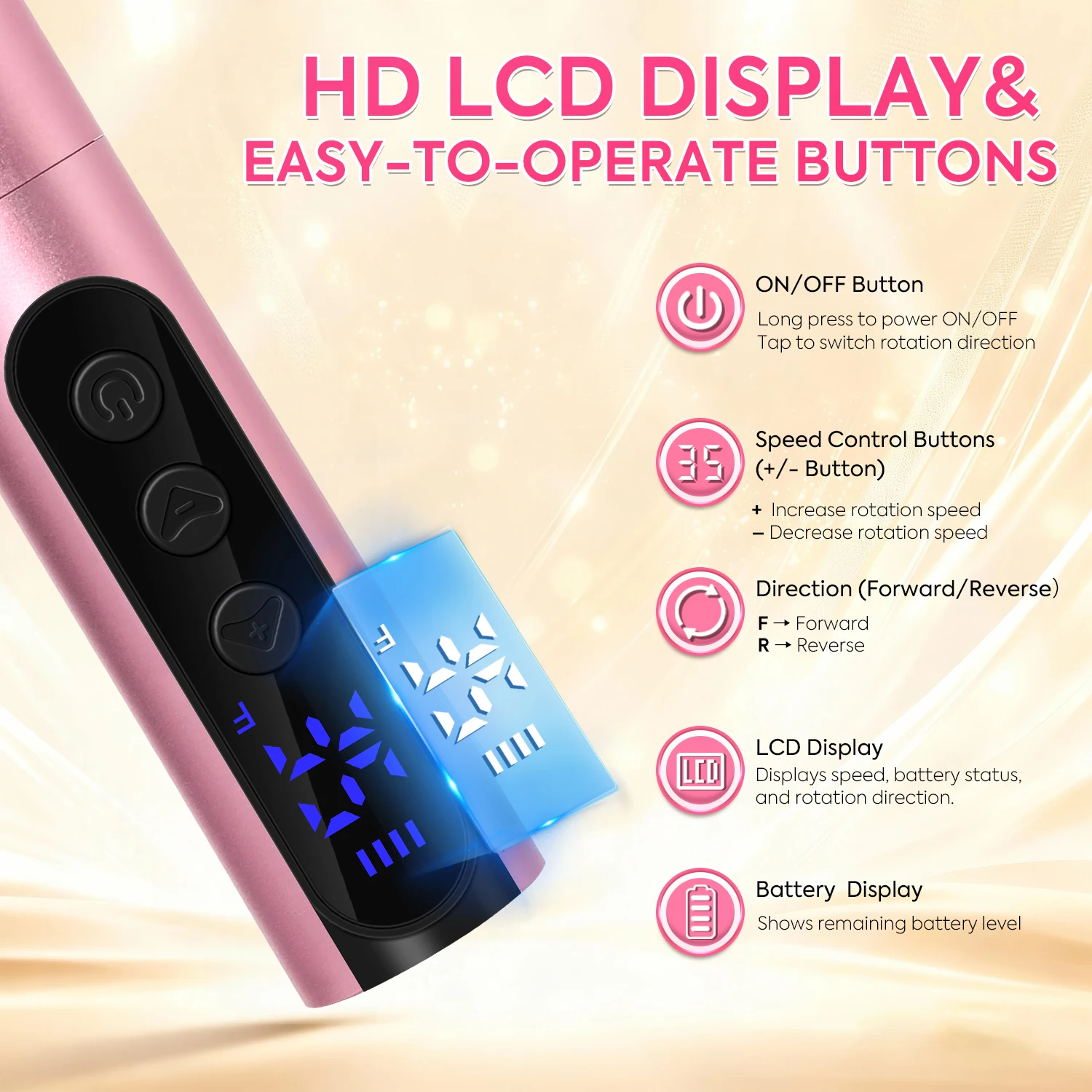 Dianabeauty 35000rpm máquina de broca de unhas elétrica sem fio lixadeira para manicure gel unha polonês arquivos de unhas profissionais