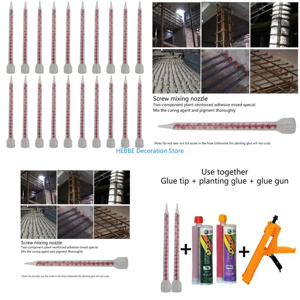 

B0KC 20Pcs Static Mixing Nozzles Mixed Tube Mixing Mixer for Injections Cartridges