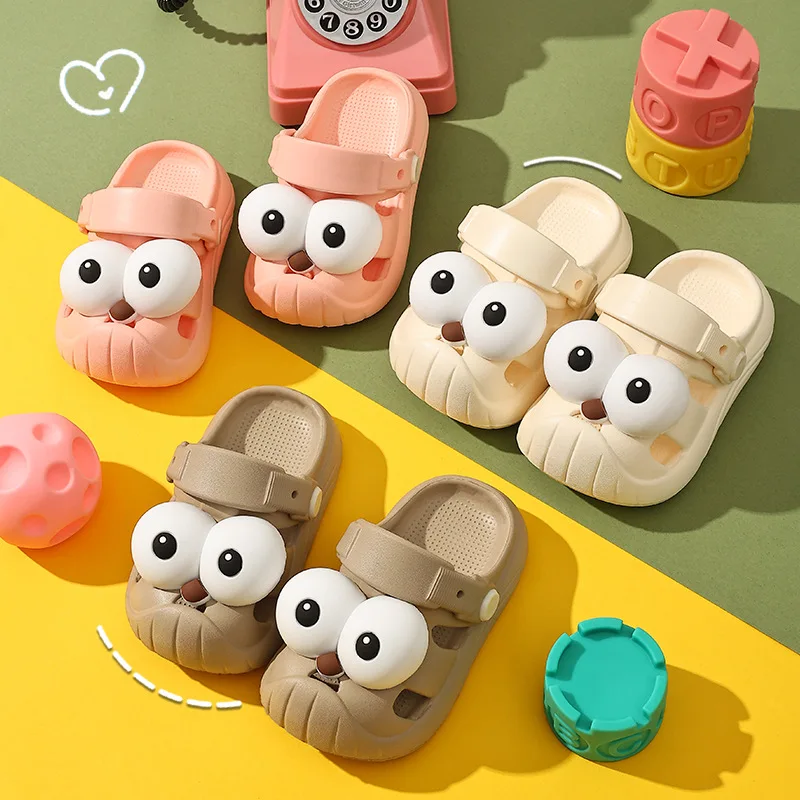 Children's slippers summer cartoon boys and girls anti slip soft bottom indoor and outdoor car baby's toe hole cool slippers