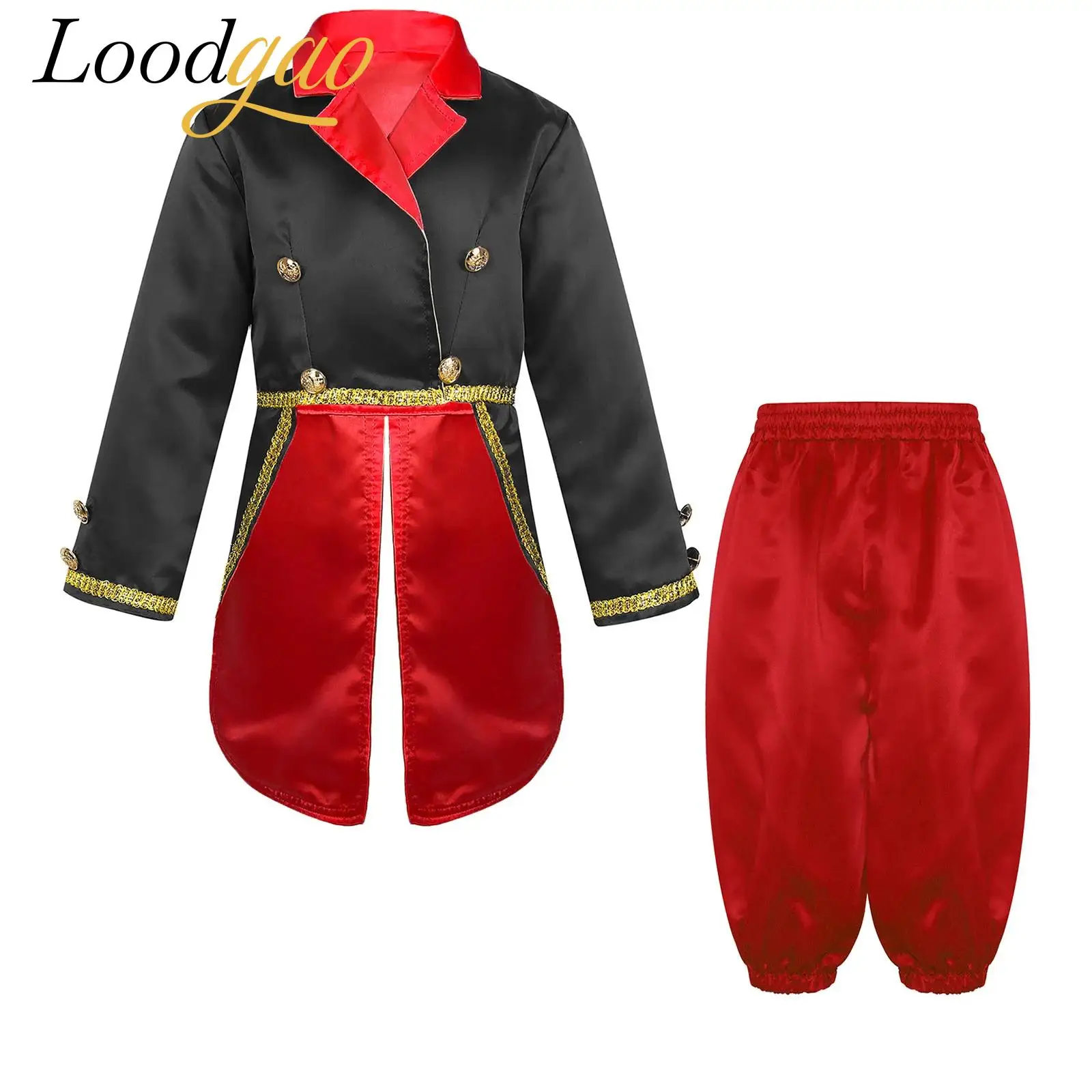 

Boys Tailcoat + Pants Set Prince Roleplay Halloween Medieval Costume Performance Tuxedo Jacket Carnival Cosplay Outfits