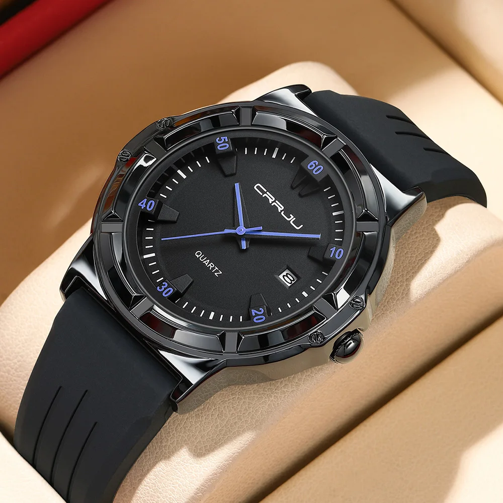 CRRJU Quartz Watch for Men Ultra Thin Minimalist Waterproof Date Bussiness Man Watch Simple Fashion Men's Wristwtach