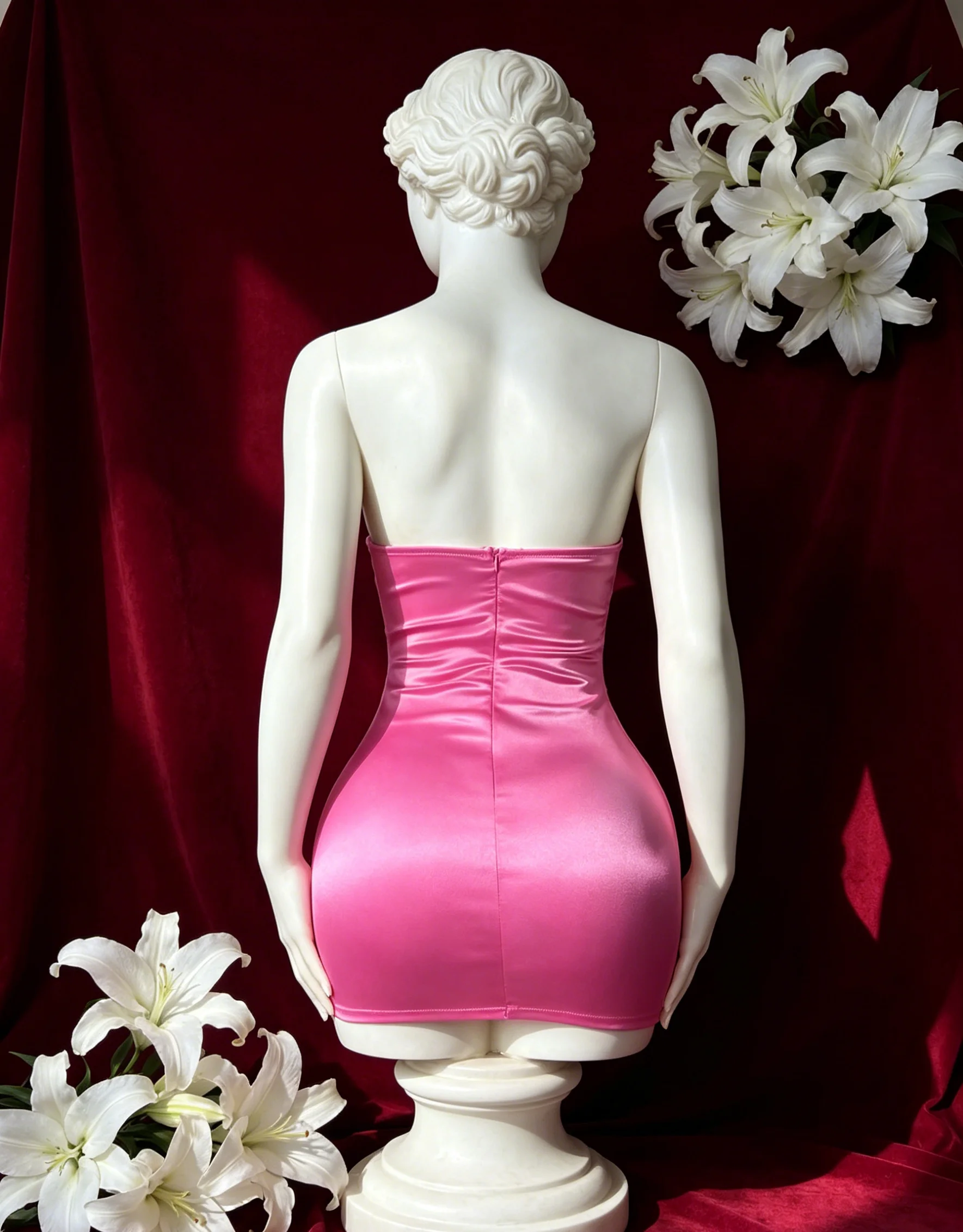 

【 Fragments.SPECIAL LINK:THE MASCOT'SLITTLE GIFT.】Refined Strapless Bustier Satin Elegant Timeless Formal Night Mini Dress