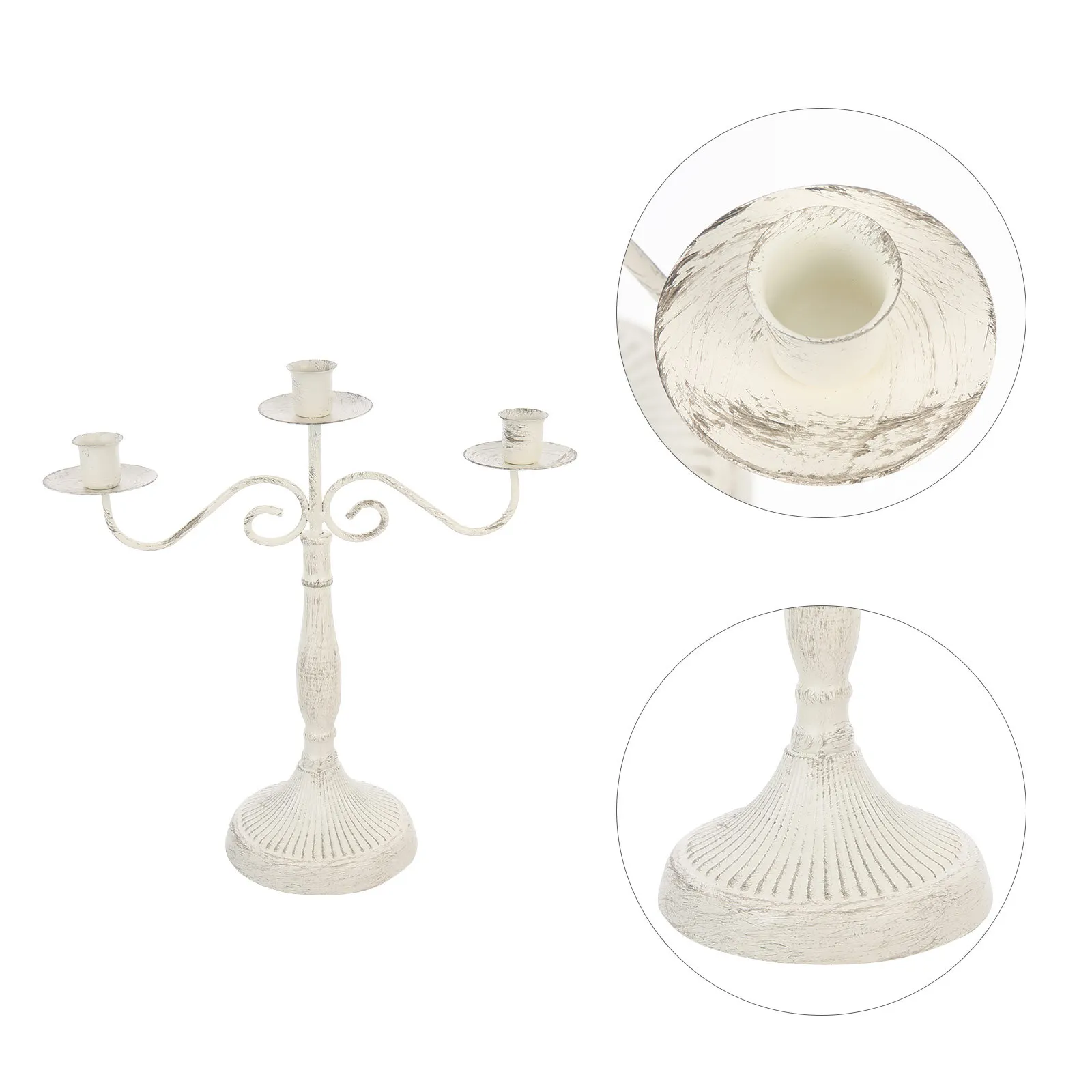 

Vintage Style Iron Candelabrum Desktop Holder Multi-Head Design Retro Decorative Stand for Events Aromatherapy