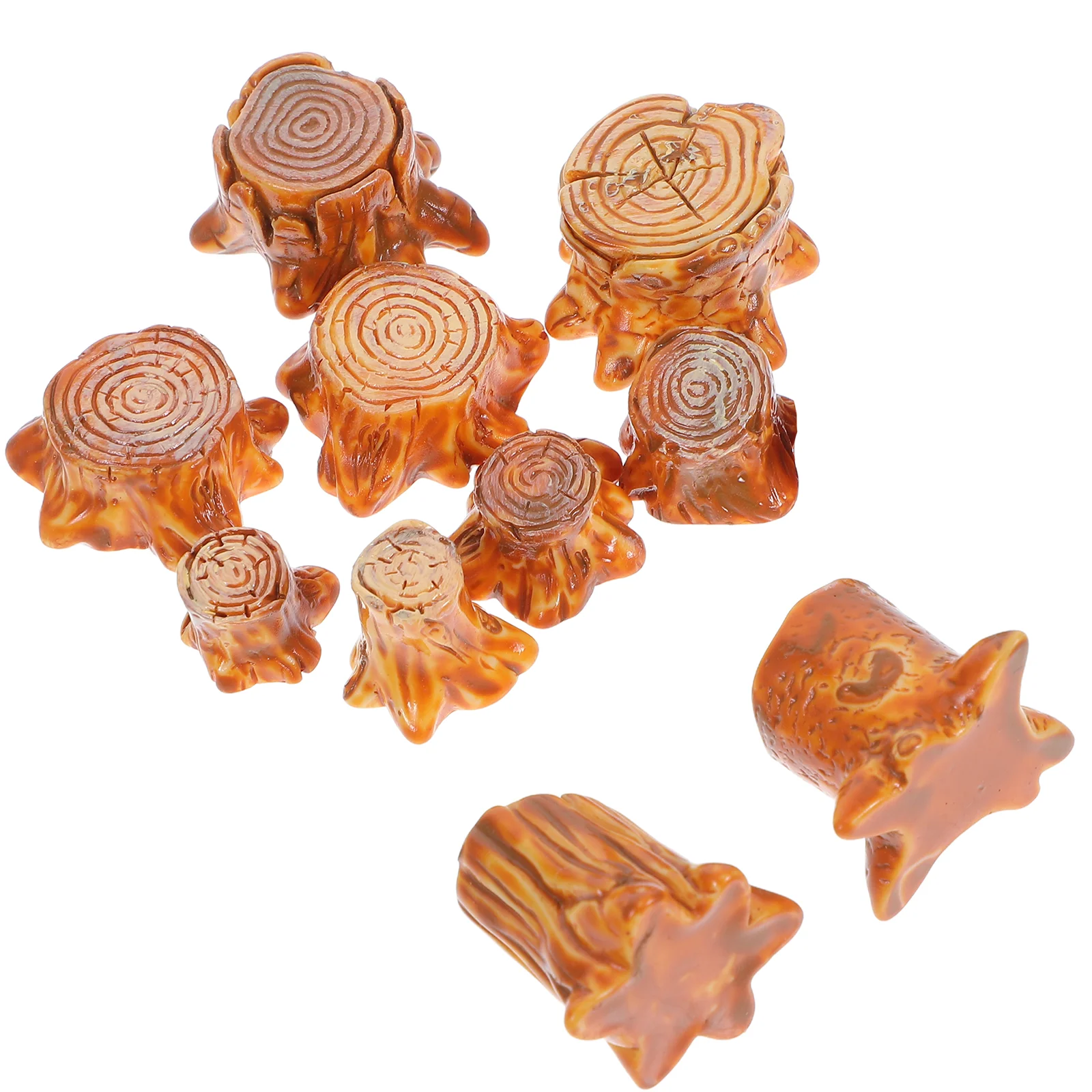 

10 Pcs Micro Landscape Tree Stump House Decor Decoration Ornaments Dollhouse Accessories Mini