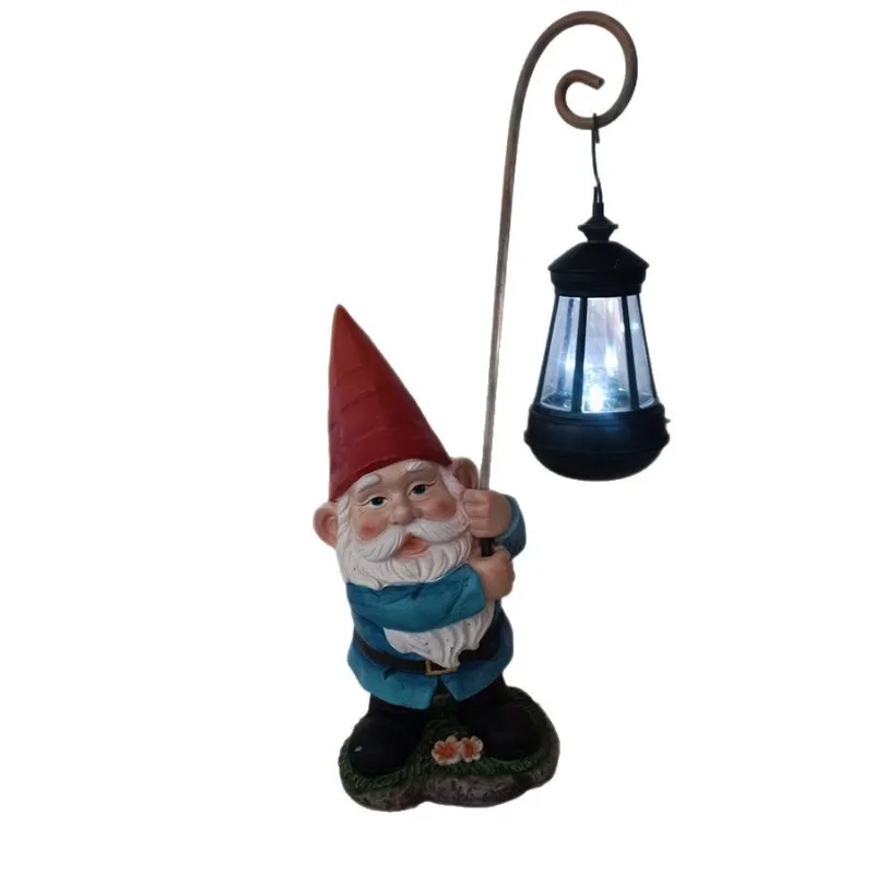 

Dwarf lantern courtyard garden balcony dwarf elf resin handicraft solar decorative ornament