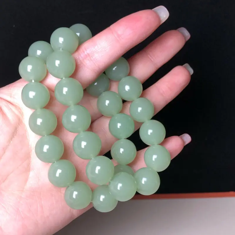 Natural 100% real green cyan hetian Jade round beads carved round beads bracelets for couples woman men Gift with jade bracelet