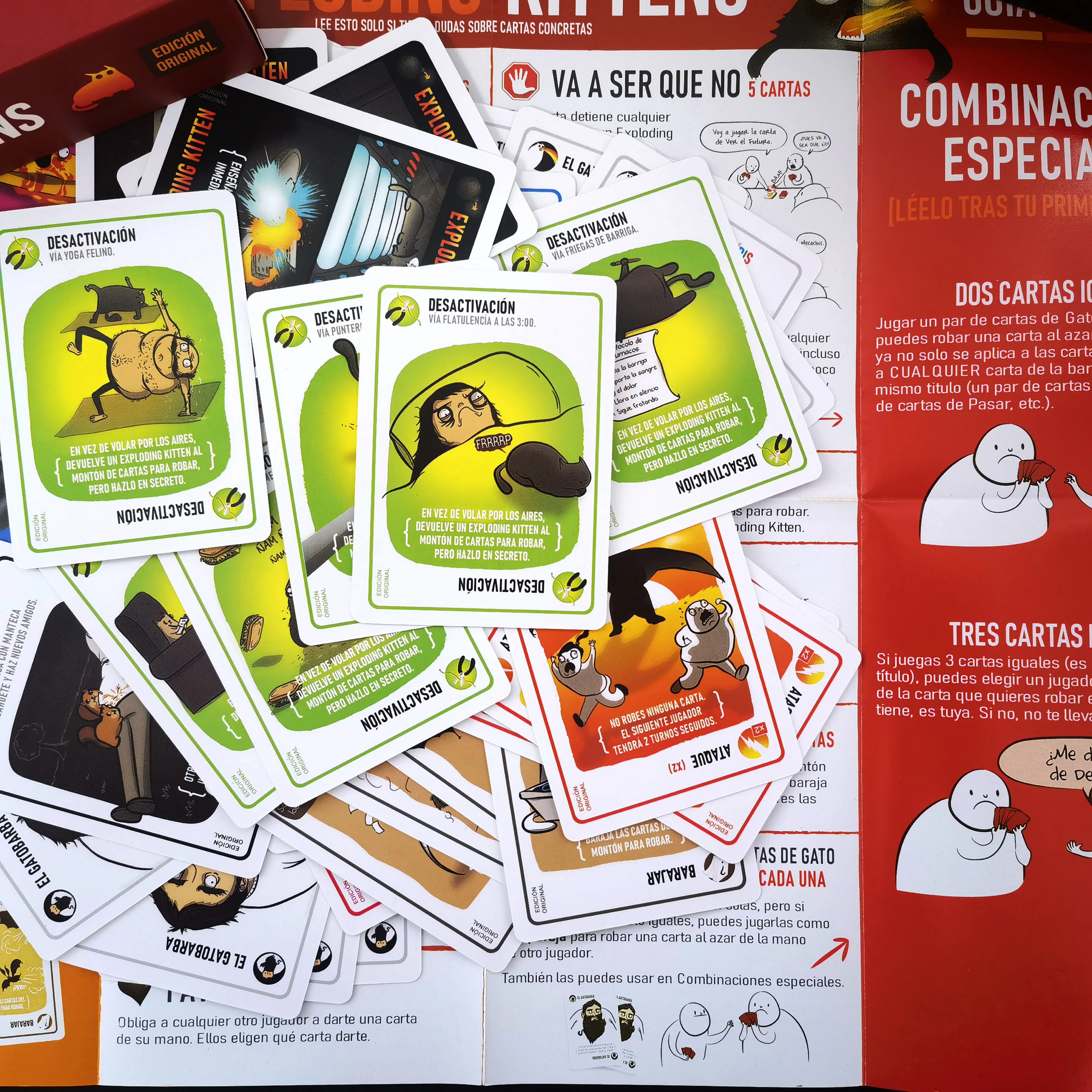 Patlayan yavru español Juego de cartas de gatitos explotantes, juegos de fiesta fáciles y amigables con la familia, juegos de