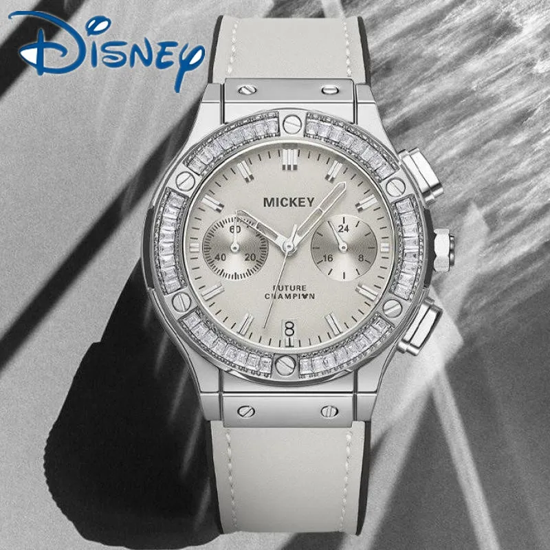 Disney For Women Watches Mickey Mouse Japan Quartz Chronograph Wristwatch Zircon Rhinstone Lady Girl Female Dress Clock Relogio