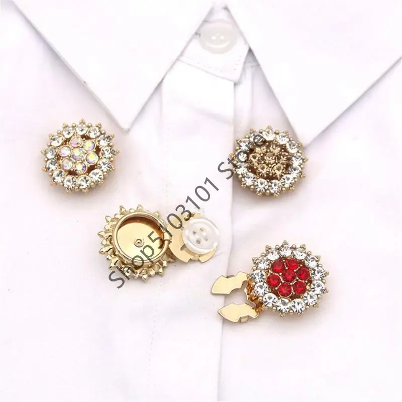 X6he أنيقة متعددة الألوان الأزرار الكفائحة خفيفة الوزن تصميم مقطع سهلة على حزب العمل قميص مجوهرات المجوهرات