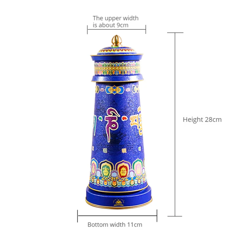 Tibetan Buddhist Supplies Tang Duokuluo Five-element Prayer Wheel Electric Yellow God Wealth Green Tara Prayer Wheel Feng Shui