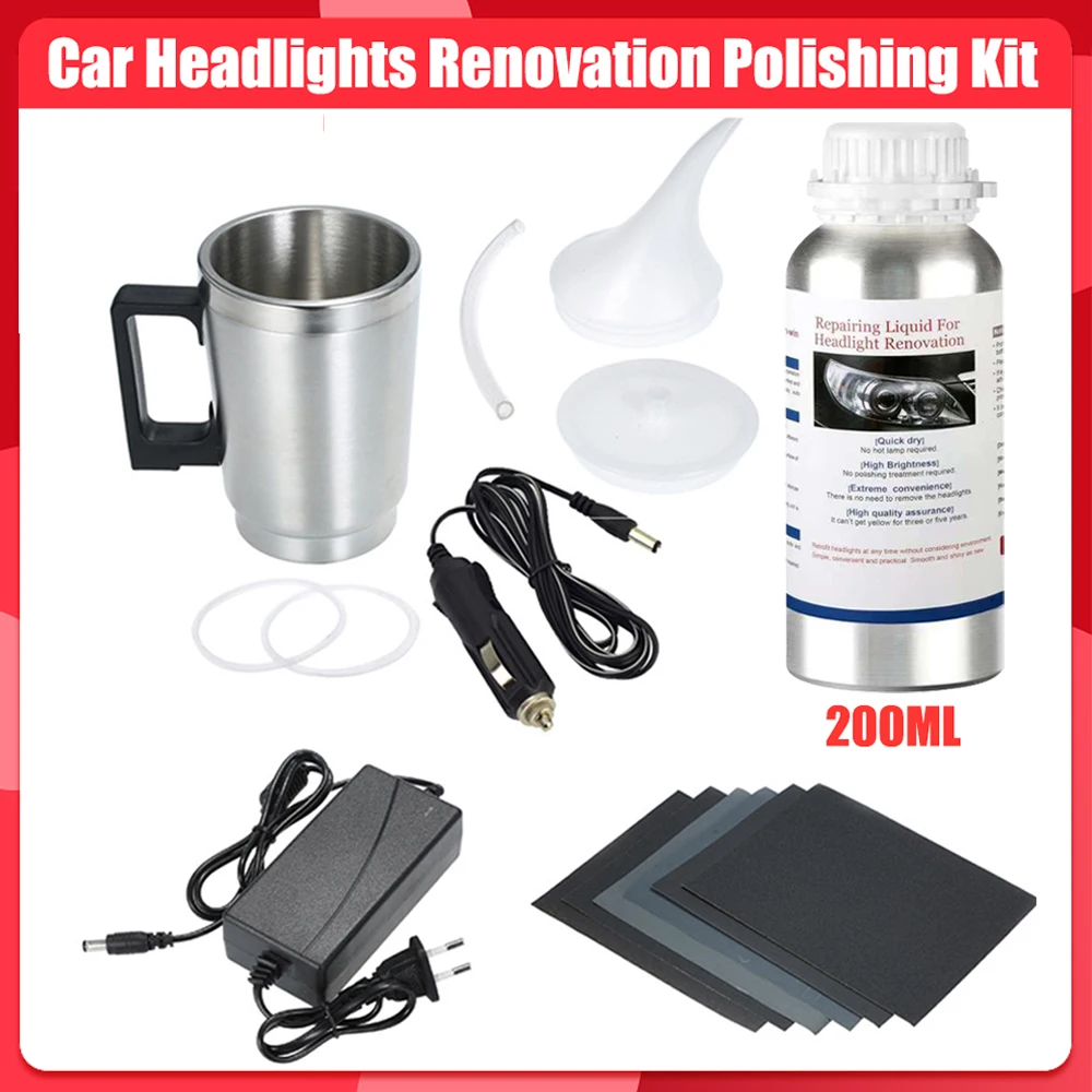 Car Headlights Renovation Polishing Kit Headlight Chemical Restoration Automotive Care Tools Liquid Polymer Headlights Repair