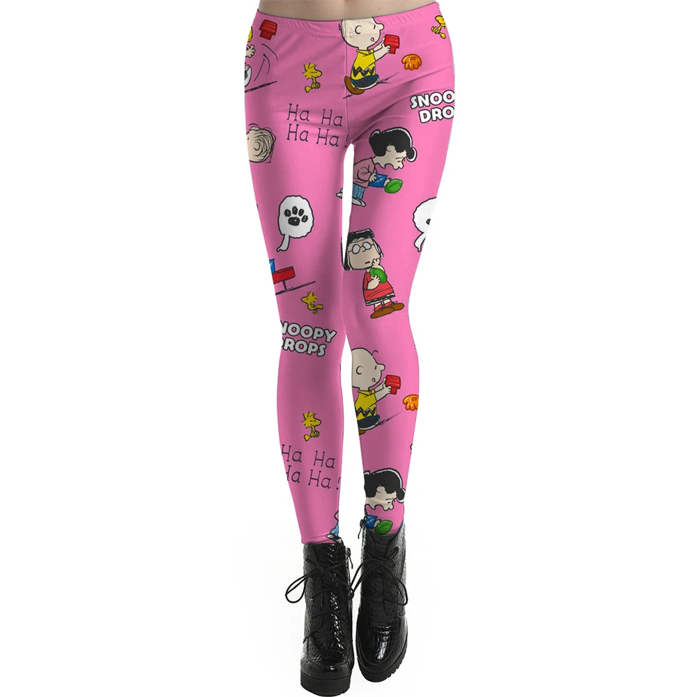 Women Snoopy cartoon print Yoga Leggings Fitness Sexy Fashion Leggings Exercise Running Lifting Buttocks Cycling Leggings