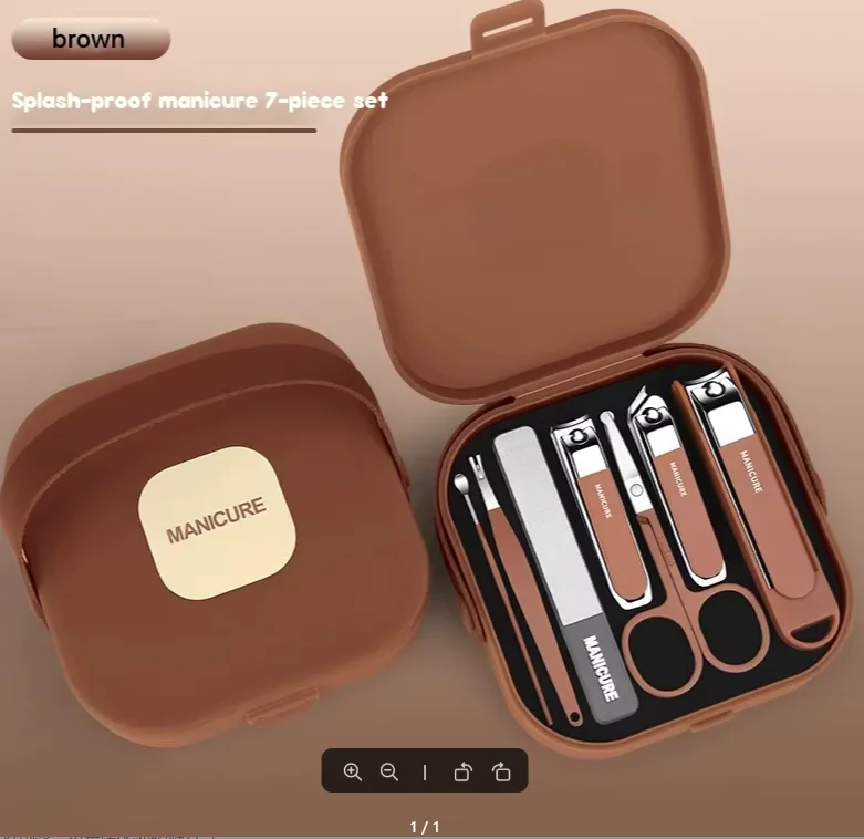 ew ensemble de coupe-ongles anti-éclaboussures dissolvant de peau morte Portable 8 pièces pinces de manucure coupe-ongles