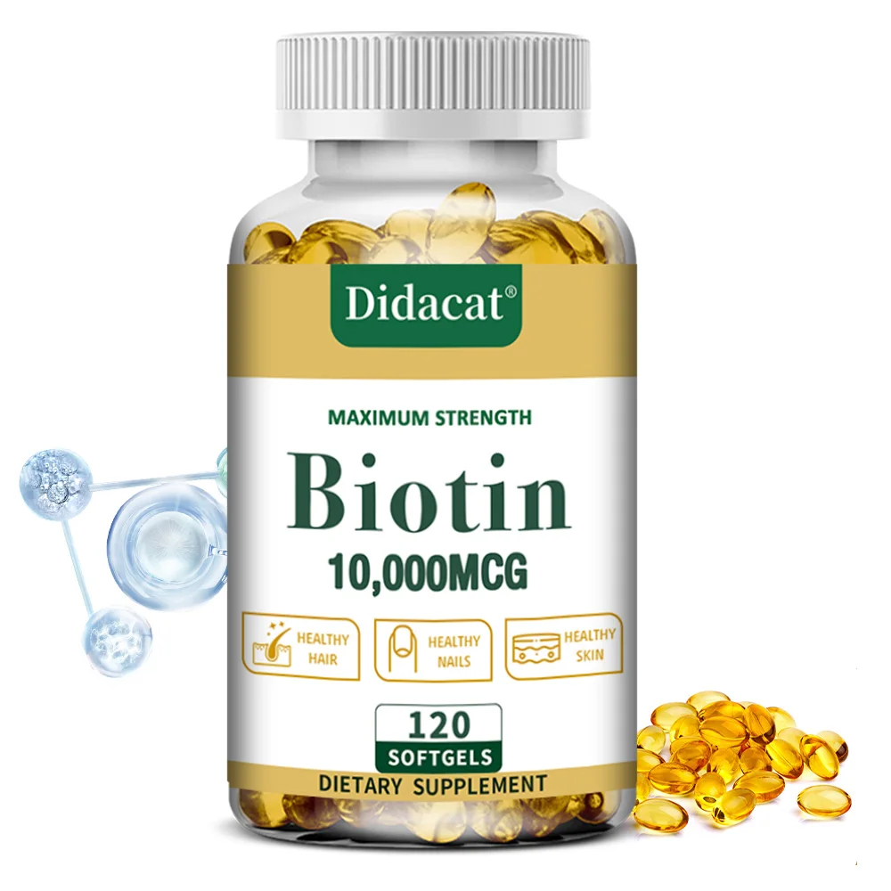 

Biotin 10,000 Mcg, Replenishes Energy, Promote Metabolism, and Promotes Healthy Skin, Nails, and Hair, 60 Capsules