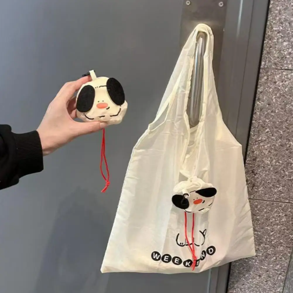 Cute Puppy Foldable Shopping Bag Portable Reusable Grocery Tote Bag Lightweight Travel Storage Handbag Eco-friendly Bag