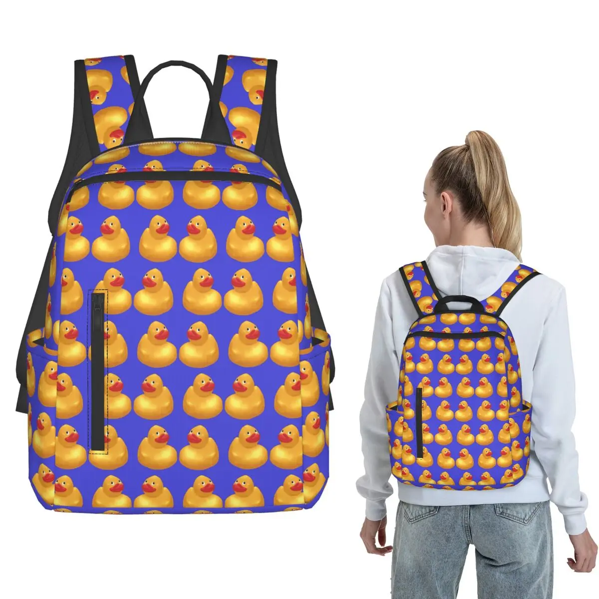 

A Waddle Of Rubber Duckie's Or Ducks Backpack Daypack Children BookBag School Bag Shoulder Bags for Men Women