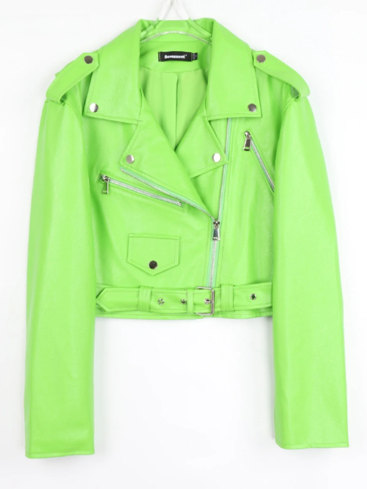 

Новая женская байкерская куртка Nerazzurri из искусственной кожи, приталенного кроя, с длинными рукавами, на молнии, в уличном стиле