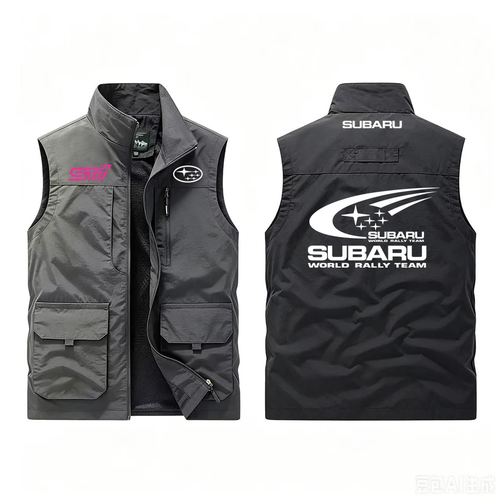 New men's SUBARU vest, casual outdoor vest, stand up collar, photography vest, outdoor workwear, men's outerwear, camisole top