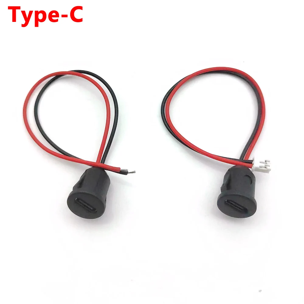 1 шт. 4-контактный разъем USB-C типа C к PH2.0 с гайкой, гнездовой разъем 3A 5A, водонепроницаемый USB-порт для быстрой зарядки с высоким током