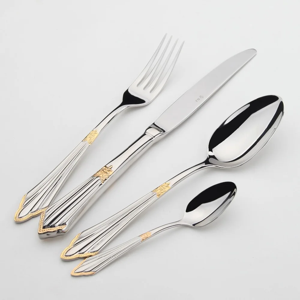 24 Piece Set of Luxury Stainless Steel Tableware, Royal Dining Table, Western-style Tableware, Knife and Fork Set