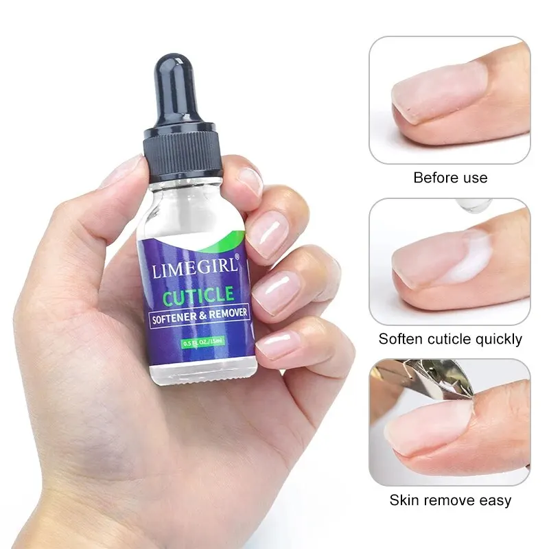 

15ML Nail Soften Oil Cuticle Remover for Gel Overgrown Cuticles Soften Eliminating Exfoliant for Nails Manicure Pedicure