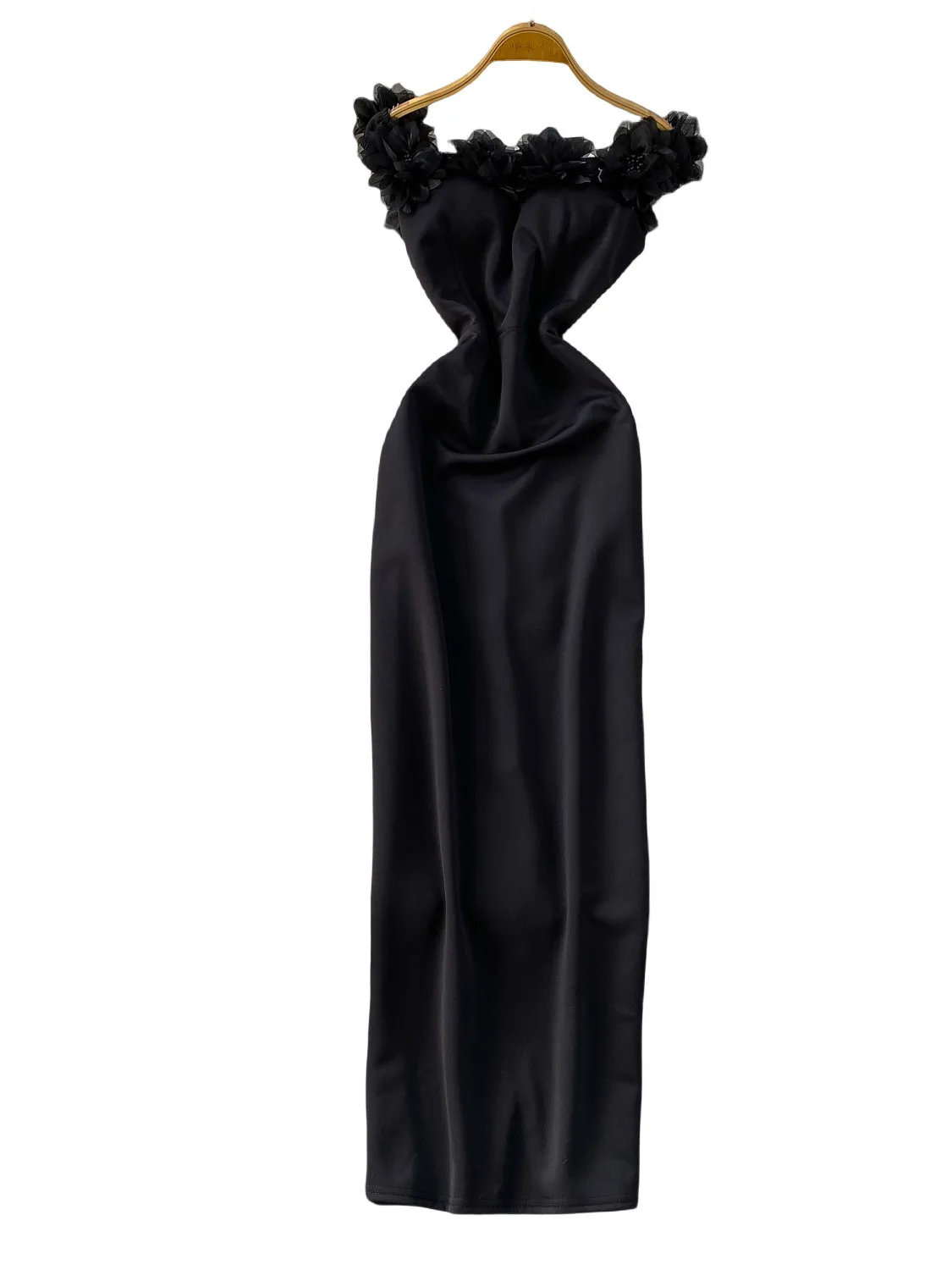 Ele cintura alta envoltório corpo dr tecido de cetim strapl noite par dr para mulheres jovens temporada de verão anti-pilling