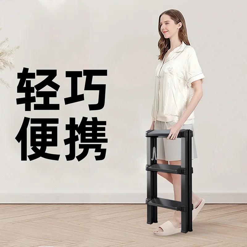 Aluminum alloy press ladder folding indoor stairs bilateral portable multi-function household herringbone ladder engineering l