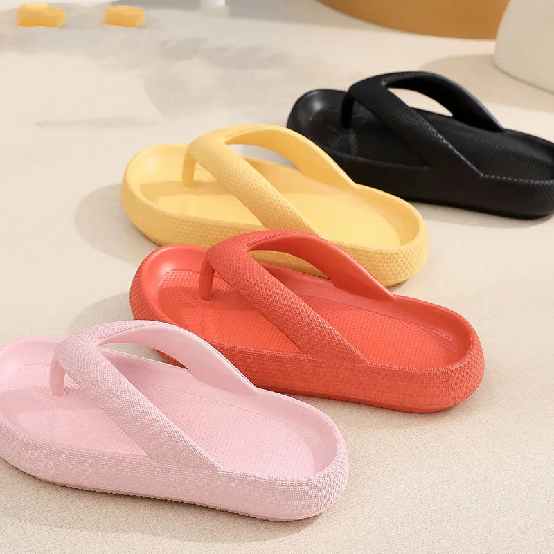 2023 Women Summer Flip Flops Unisex Rubber Bathroom Slippers Female Indoor Slippers Fashion Cloud Happy Flop Designer Flat LX020