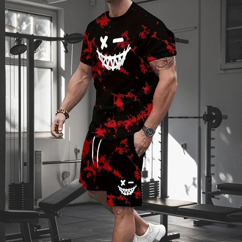 

2025-26 Summer Hot-selling New Series Luxury Set 3D Printing American Street Breathable Quick-drying T-shirt Shorts Set