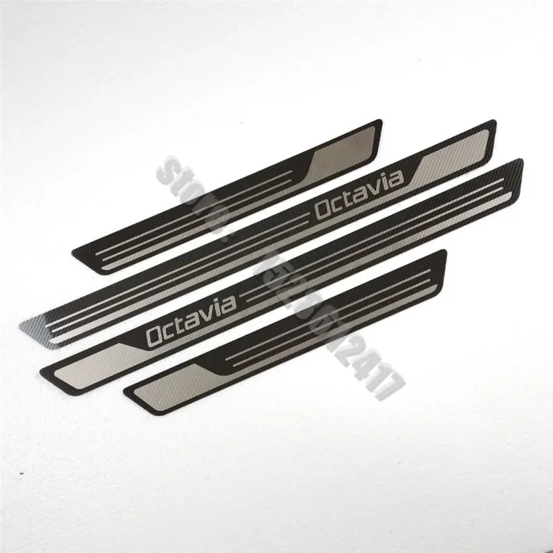 Excellent New For 2007-2015 Skoda Octavia A5 A7 Accessories Stainless Steel Door Sill Plate Car Styling