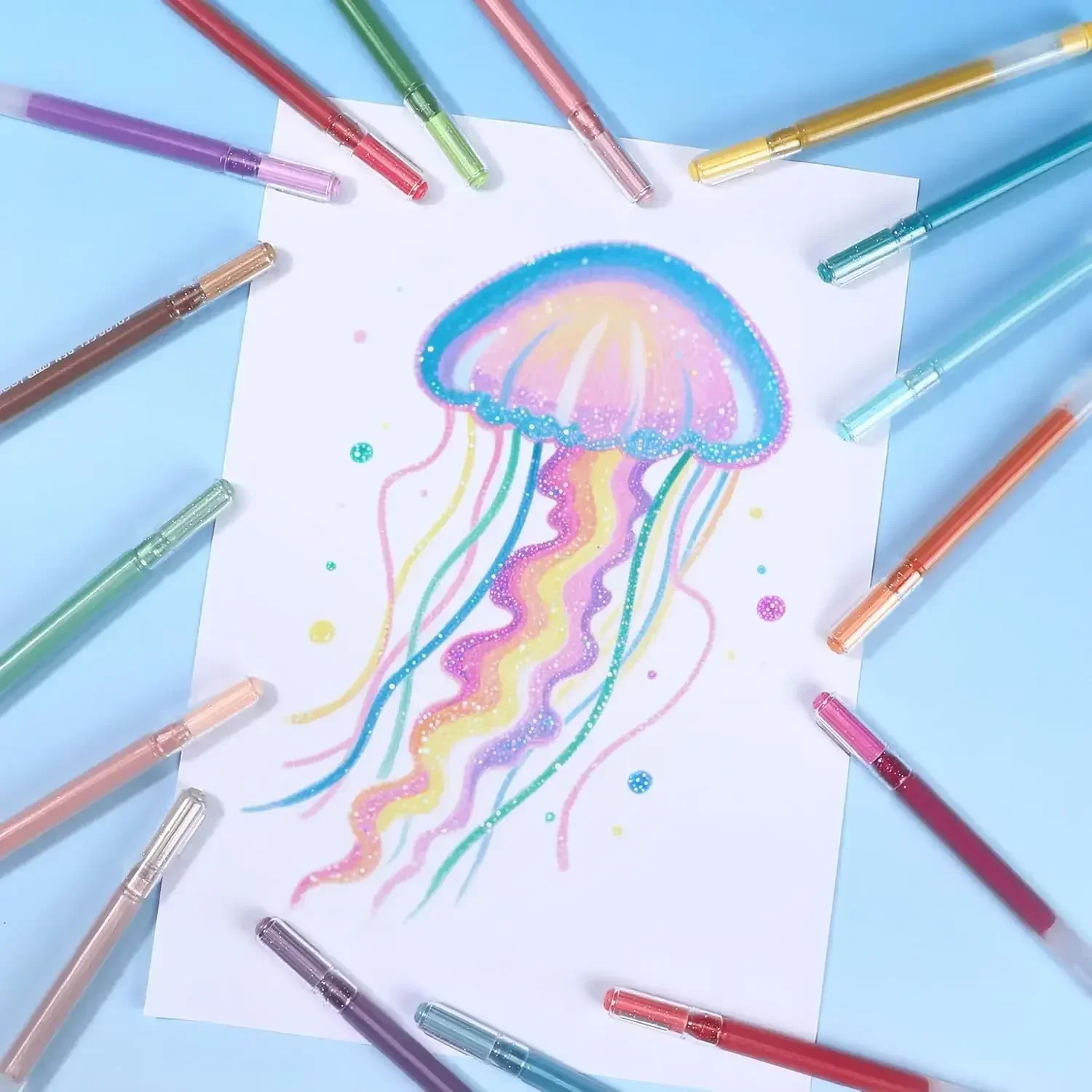 قلم جل Super Flasheffec، أقلام جل لامعة متنوعة الألوان الزاهية لكتب التلوين للبالغين، أقلام تلوين 1.0 مم