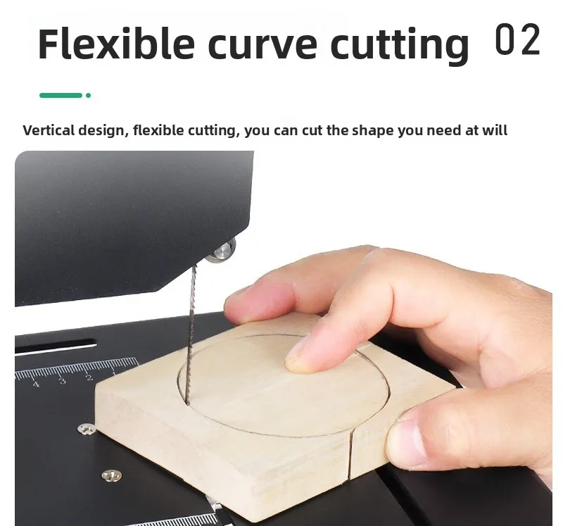 Compact Vertical Benchtop Band Saw Curve Cutting Saw For Household Wood And Metal Material Processing